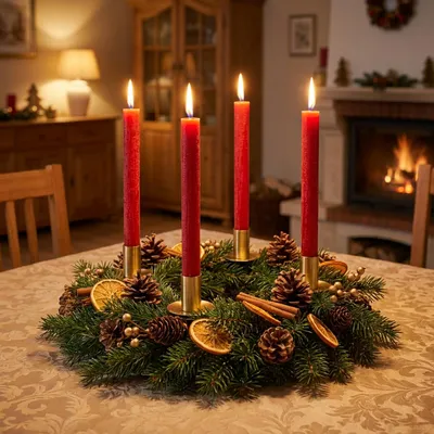 Produktbild von Durchgefärbte Stabkerzen Rot 34x300mm 4er-Set - Weihnachtsdeko Premiumkerzen, 4 Stück