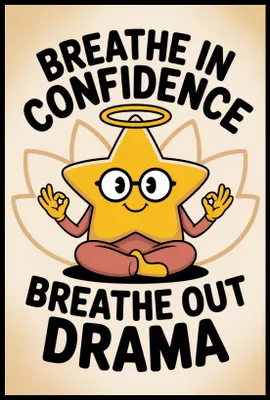 Produktbild von Plakat 61x91,5cm Motivationsaffirmation Retro Vintage Für das Wohnzimmer Breathe