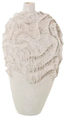 Produktbild von Tischvase mit Korallen aus Kunstharz, Weiß, 41 x 23 x 21,5 cm
