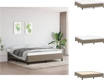 Obrázek produktu pro vidaXL Postel Taupe 160x200 cm látka - Postele a válendy