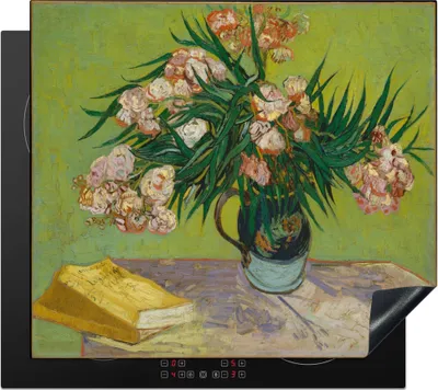 Produktbild von KitchenYeah© Herdabdeckplatte Oleander - Vincent van Gogh , 59x51cm, Küche Deko, Glaskeramikkochfeld Herdabdeckung, Abdeckplatte fùr Kochfeld