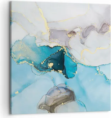 Produktbild von Bild auf Leinwand - Leinwandbild - Einteilig - Marmor Modern Blau - 50x50cm - Wand Bild - Wanddeko - Wandbilder - Leinwanddruck - Bilder - Wanddekoration - Leinwand bilder - Wandbild - AC50x50-4792