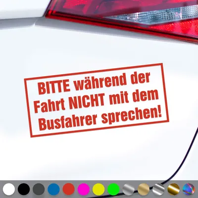 Produktbild von PantherPixel Busfahrer Aufkleber Während Der Fahrt Nicht Sprechen Sticker Auto Geschenkidee Farbe Rot