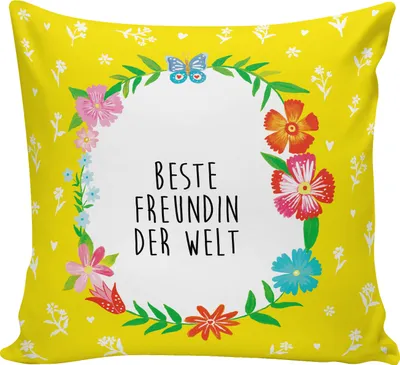 Produktbild von Mr. & Mrs. Panda kuschelkissen 40x40 Freundin - Weiß - Geschenk, Kuschel Kissen, Sofa, bae, Freundschaft. Liebste, bff, Sofakissen, Frau, Ehefrau, für couch