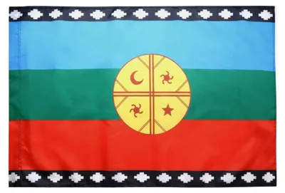 Produktbild von Mapuche-Flagge aus Chile - 150 x 90 cm - Araukaner Fahne mit Masttasche