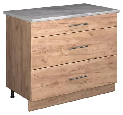 Immagine prodotto di Mobiletto base per cucina Vicco Fame-Line Rovere dorato/Rovere dorato 100 cm, PL Marmo, Model 62044