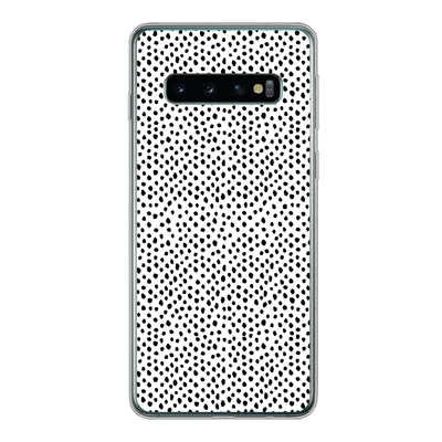 Produktbild von MuchoWow® Handyhülle Schutzhülle Hülle für Samsung Galaxy S10 Polka dots - Schwarz - Weiß Silikon Softcase Handy Hülle - Handytasche