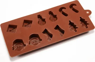 Productafbeelding van Kerstvorm van siliconen, geschikt voor chocolade, antiaanbakvorm voor het bakken