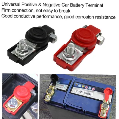 Imagen del producto de Conector de abrazadera ajustable para terminales de batería, positivo y negativo