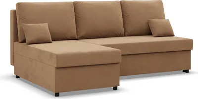 Produktbild von Ecksofa mit Schlaffunktion KEMI, Wohnzimmer Couch, Schlafcouch Ausziehbar, Hellbraun