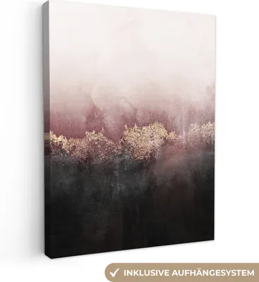 Produktbild von MuchoWow® - Leinwandbilder - Glitter - Gold - Abstrakt, Wandbild, Wanddeko Bilder Wohnzimmer, 30x40 cm