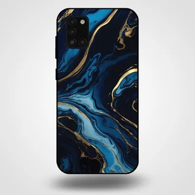Immagine prodotto di Smartphonica Custodia per telefono per Samsung Galaxy A31 con stampa in marmo - Custodia posteriore in TPU con design in marmo - Oro Blu