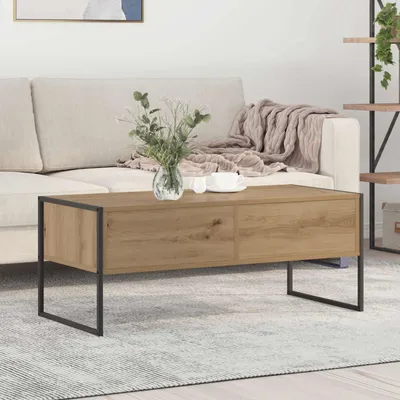 Obrázek produktu pro Maison Exclusive – konferenční stolek, ruční výroba, dub, 100 x 46 x 40 cm, dřevěný materiál
