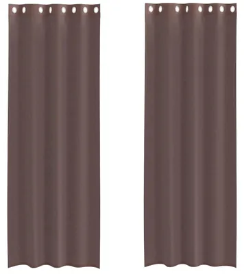 Image de vidaXL Voile Rideaux avec œillets 2 pcs. Marron 140x300 cm