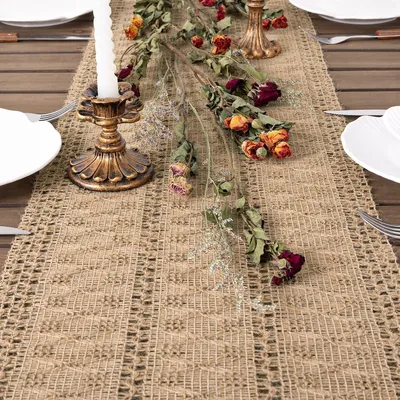 Obrázok produktu pre Jutový obrus v boho štýle, 30 x 275 cm