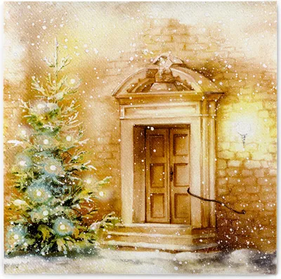 Produktbild von Airlaid Serviette Dora, 40 x 40 cm, 50 Stück - Mank - Weihnachtsserviette
