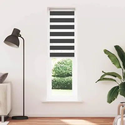 Obrázok produktu pre vidaXL Dvojitá roleta Čierna 55x200 cm Šírka látky 50,9 cm Polyester