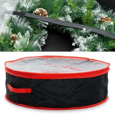 Productafbeelding van Famanu opbergtas voor kerstkransen - Waterdicht, transparant, tot 60 cm