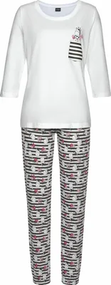 Produktbild von Vivance Dreams Pyjama 4 -teilig schwarz-weiß, schwarz-pink Größe 32/34
