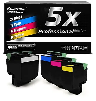Produktbild von EuroPro XXL Toner im Set 5X kompatibel für Lexmark CS317 CS417 CS517 CX317
