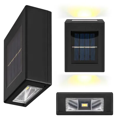 Obrázok produktu pre MasterLED Solárne fasádne svetlo LED - 5000K neutrálna biela - IP65 čierna - diaľkové ovládanie súmrakového senzora - vonkajšia svetelná stena