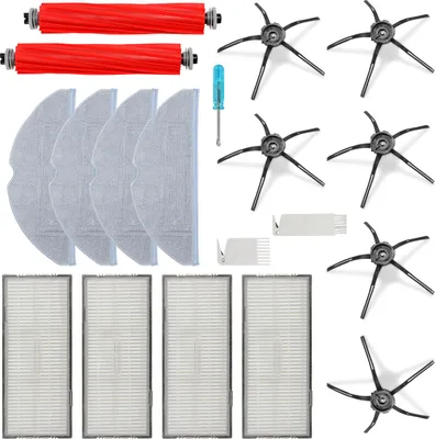 Image de Jayseuw Set d'accessoires Roborock pour S7 Pro Ultra/Roborock S7 MaxV Ultra, 2 brosses autonettoyantes, 4 filtres, 6 brosses latérales, 4 lingettes