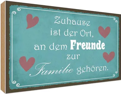 Produktbild von vianmo Holzschild 30x40 cm Zuhause Ort Freunde zur Familie