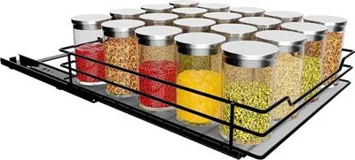 Immagine prodotto di Scaffale portaspezie da cucina, estraibile, larghezza 22 cm, acciaio inossidabile