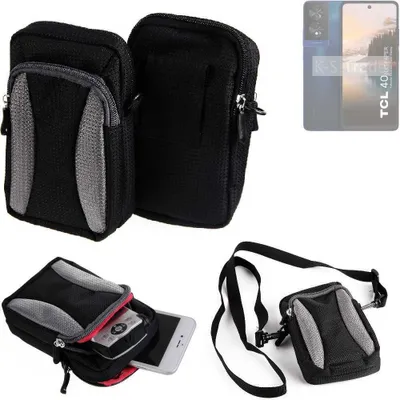 Produktbild von K-S-Trade Holster Schutz Hülle kompatibel mit TCL 40 NXTPAPER Handy Hülle Gürteltasche Umhängetasche mit Zusatzfach schwarz