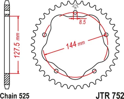 Produktbild von Jt Ritzel 4320 36 Aluminium (Ergal) Ducati Biposto 916 '94-'00, Biposto/Sps 996 '99-'01, 998/S '02-'03, Monster 795 '12-'12
