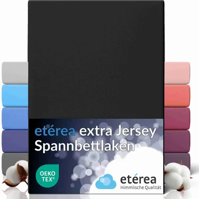 Obrázok produktu pre etérea Extra Jersey prestieradlo čierne 240x220 cm