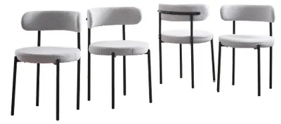 Immagine prodotto di Sedie da pranzo – Set di 4 – Sedie da bistrot – Design mid-century – Rivestimento in velluto – Struttura in metallo