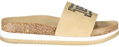 Produktbild von Elegante Damen-Pantolette Beige mit Strass und Kontrastdetails