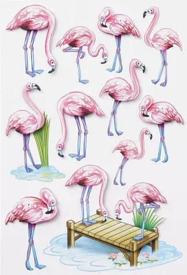 Produktbild von 3D Sticker Flamingos I