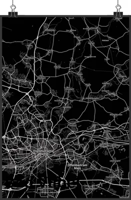 Produktbild von Mr. & Mrs. Panda Bild Bad Vilbel DIN A1 - Geschenk, Wandbild, drucke, Stadt Dorf Karte Landkarte Map Stadtplan, Posterdruck, wanddeko, Wanddekoration