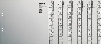 Produktbild von LEITZ Tauenpapier Register A-Z für 50 Ordner grau 740-teilig A4 Überbreite