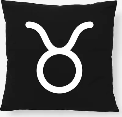 Produktbild von Huuraa Kissen Stier Sternzeichen Zeichen 40x40cm mit Füllung Black Baumwolle Dekokissen Geschenkidee