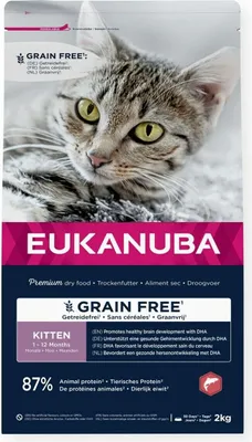 Produktbild von Katzenfutter Eukanuba Grain Free Kitten Salmon Fisch 2 Kg