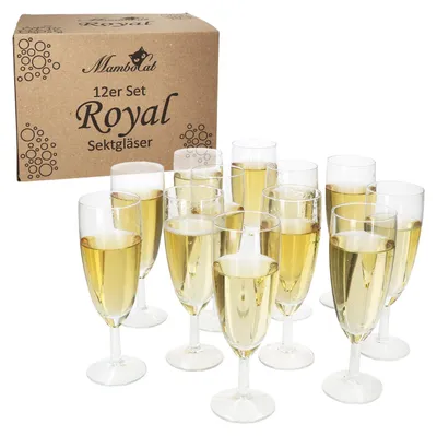 Produktbild von 12er Set Royal Sektgläser geeicht 0,1L Champagner-Glas klare Sektflöte Party