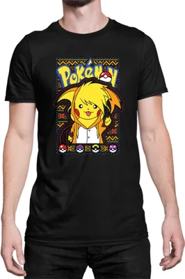 Obrázek produktu pro Pánské Tričko Japan Manga Anime Comics Pokemon 033, Man M / Černá