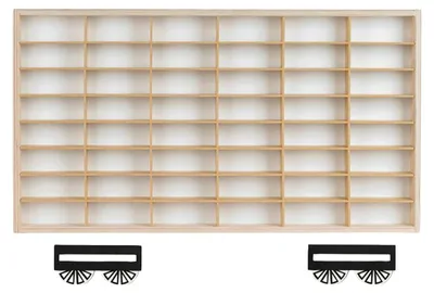 Zdjęcie produktu dla Zwiastun ArtTwist dotyczący gabloty na modele samochodów | Gablota na modele Hot Wheels z 48 przegródkami | Wisząca gablota kolekcjonerska 59 cm x 32,5 cm