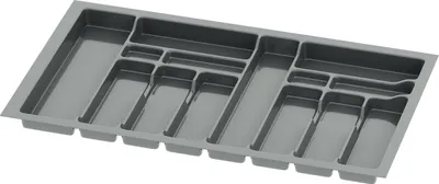 Produktbild von Sossai Besteckeinsatz Divio für Schubladen 90cm | 83 x 49 cm | Anthrazit Besteckkasten Schubladeneinsatz