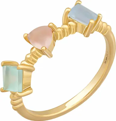 Immagine prodotto di anello cai in argento 925 placcato oro con pietre vere pastello