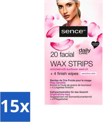Image de Sence - Bande de cire - Visage - 20 bandes de cire - Pack avantage - 15 pièces