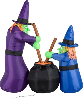Imagen del producto de Decoración para Halloween, modelo 830-116, inflable, caldero de bruja, con iluminación LED, poliéster, 170 x 60 x 180 cm