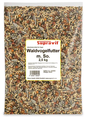 Produktbild von Supravit Waldvogelfutter 2,5kg Sonnenblumenkerne | Vogelfutter Wildvögel ganzjährig & Gartenvögel für Meisen, Amseln, Finken, Rotkehlchen