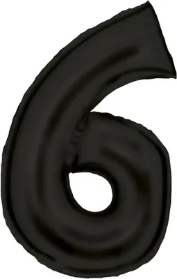 Immagine prodotto di Palloncino in foil numero 6 nero satinato 86 cm
