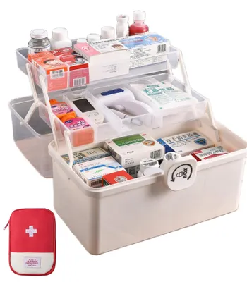 Productafbeelding van Multifunctionele opbergbox met 3 planken, 34 cm, wit