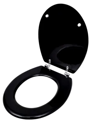 Produktbild von Toilettensitz MDF Deckel Schwarz Toilettendeckel Klodeckel WC Sitz