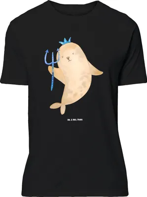 Produktbild von Mr. & Mrs. Panda Größe L T-Shirt Sternzeichen Wassermann - Schwarz - Geschenk, Geburtstag Januar, Februar, Meer, Meermann, mit Spruch, Nix, Shirt, Tshirt